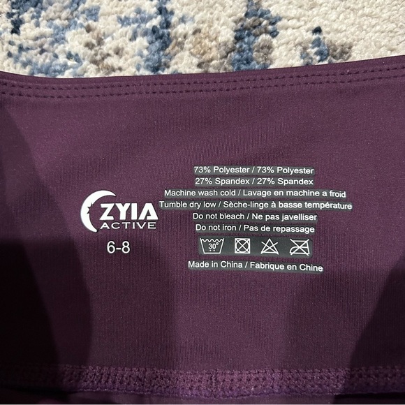Zyia Active Purple Side Pocket Capri Leggings Size 6-8 - Picture 5 of 8